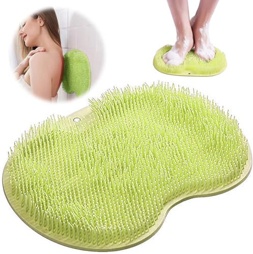 KIKVTER Rutschfestes Silikon Massagepad, Rückenschrubber, Rückenschrubber für Dusche, Fußmatte Dusche mit Rutschfesten Saugnäpfen, Entspannendes, Reinigt, Peeling, Massiert Ihre Rücken