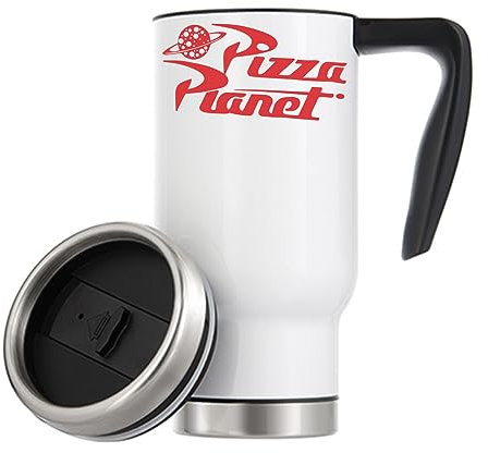 Pizza Planet Logo Thermal Travel Coffee Mug 480ml White