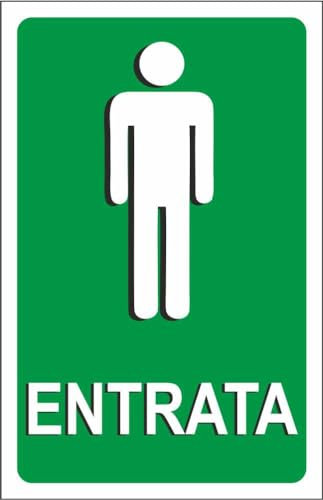 M-ITALY CARTELLO SEGNALETICO - Entrata - Adesivo Extra Resistente, Pannello in Forex, Pannello In Alluminio (20x31, Adesivo)