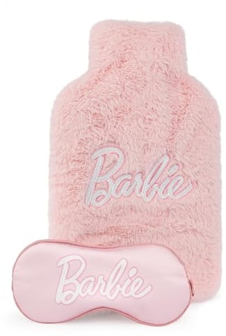 Barbie Womens bouillotte et masque pour les yeux | Mesdames & filles rose fourrure coussin chauffant et Satin sommeil couverture des yeux | Coffret cadeau