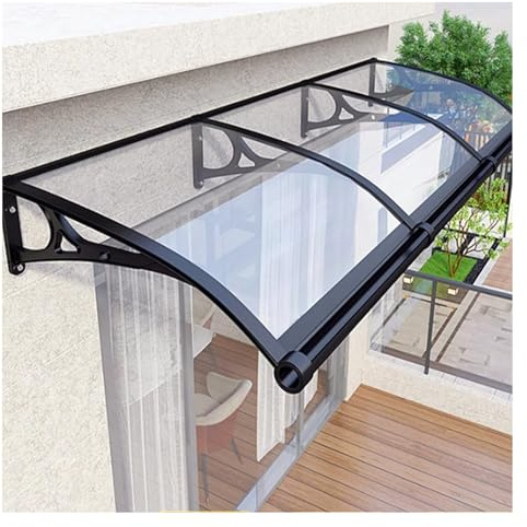 Auvent de Véranda Extérieur,Auvent de Porte Entrée,Contre Pluie Neige UV,Marquise de Porte Extérieure,Protection Contre la Pluie et UV en Polycarbonate Transparent ( Size : 120x300cm/47x118in )