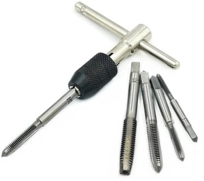 NestNook Ratschengewindebohrer mit T-Griff, verstellbarer Gewindebohrer-Gewindeschlüssel-Satz, M3, M4, M5, M6, M8, metrisches Metall-Handgewindebohrer