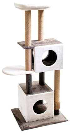 Aqpet Tiragraffi XXL 140 cm In corda di Sisal con Doppia Cuccia e piattaforma per il massimo divertimento del tuo gatto