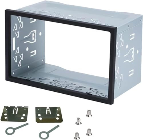 Universal Double DIN Car Stereo Cage,with Metal Frame, Car Radio Fitting Kit,for DVD Players, ISO, CD, GPS Navigation mounting Brackets