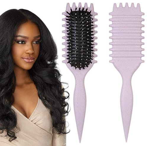 Lockenbürste, 2024Curl Defining Brush, Curl Defining Brush, zum Kämmen und Formen von Männern und Frauen (Purple)