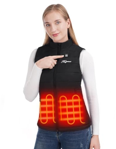 Heated Gilet for Women, Heated Vest Heating Jacket with 3 Adjustable Temperature,Electric Outerwear Vest with 10000Mah Battery Pack for Outdoor Camping Riding Hiking Activities