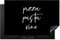 KitchenYeah© Protezione Piano Cottura Tappetino per Induzione 80x52 cm Cucina Proteggi Coprifornello Antiscivolo Citazione - Pizza pasta vino - Nero