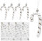 8Stck Glitzer Zuckerstangen Weihnachtsbaum Deko Silber Weiß,13CM Zuckerstangen Deko Weihnachten Anhänger Christbaumschmuck Silber Weihnachtsbaumanhänger Zuckerdekor Weihnachtsdekoration Baumschmuck