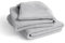 herzbach home - Spa Kollektion - Duschtücher Set 70x140 cm 100% Baumwolle (Perlgrau)