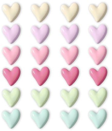 24PCS Colorful Fridge Magnets Cute Love Heart Refrigerator Magnets, Decorative Magnets for Whiteboard Cabinet Locker, Lovely Fun Magnets for Classroom Home Kitchen Office