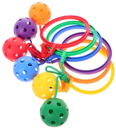 MUSISALY 12 Pièces Boule De Cerceau Jouets De Saut à La Cheville Jouet De Corde à Sauter pour Enfants Sauter Balle Cheville Jouet Rouge Sauter Balle Jouet Jeu Extérieur Sauter Son Plastique