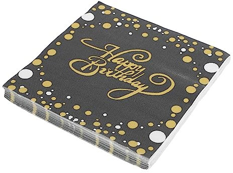 PRETYZOOM 400 Stk Papierserviette Alles Zum Geburtstag Tischdekoration Partyservietten Aus Papier Geburtstagsfeier Versorgung Lustige Geburtstagsservietten Partydekoration Gewebe Black