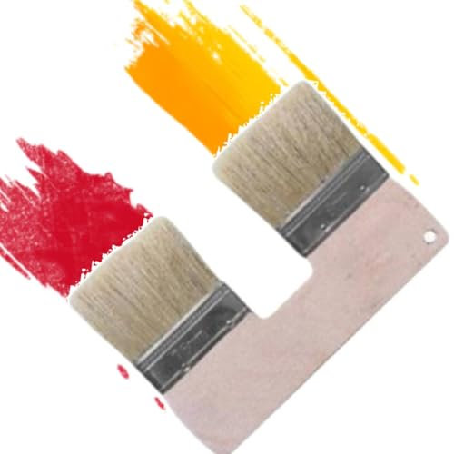 Double pinceau de peinture, pinceau double couleur en forme de U, 7,6 cm, pinceaux de peinture pour peinture acrylique, peinture de texture (1 pièce)