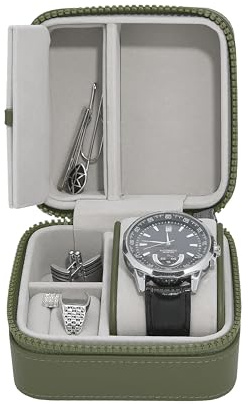 Stackers Grün Canvas Watch & Jewelry Box