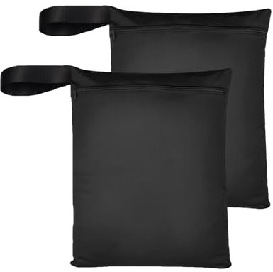 2pcs Bolsas Ropa Mojada,36 * 30 cm Bolsa Impermeable Piscina,Bolsa de Natación,Lavadora Wet Bag con Cremallera,Organizador para Trajes de Baño,Ropa Sucia,Toalla de Playa,Rañales,Ropa Deportiva,Negro