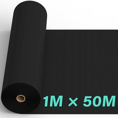 1mx50m Vlies Unkrautvlies Unkrautvlies 100GSM Garten Unkrautbarriere Gewebe Unkrautvernichter UV-stabilisierte Membran Atmungsaktiv Anpassbare Gartenmembran Rolle für Wege Blumenbeete Gemüse