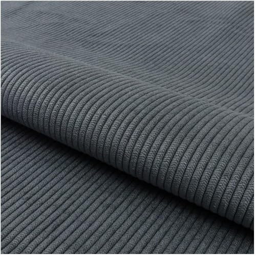 Fabreco CORDSTOFF Meterware TORANOS (100 cm x 142 cm) – Gewicht 330 g/m2 – Feincord Stoff Meterware für Sofa & Stühle – Polsterstoff für Möbelstoff – Möbelstoffe, Dekostoff & Stoffe DIY (Dunkelgrau)