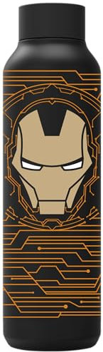 Quokka Bouteille isotherme en acier inoxydable Solid Jet Black 630 ml Iron Man