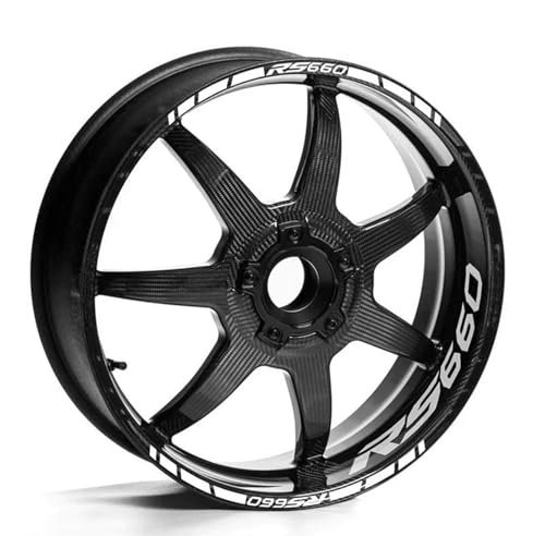 ZAPORA Roller Motorrad-Radaufkleber, reflektierender Felgenaufkleber, 43,2 cm (17 Zoll) Streifenband, Zubehör für Aprilia RS660 RS 660 Randaufkleber(Color2)
