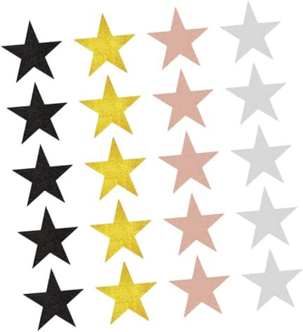 Uonlytech 40stücke Pappsterne Glitzerstern Papierausschnitte in Sternform Filmsternausschnitte Sternausschnitte Sterndekorationen Fürs Klassenzimmer Filmpinnwanddekor Partyausschnitte in