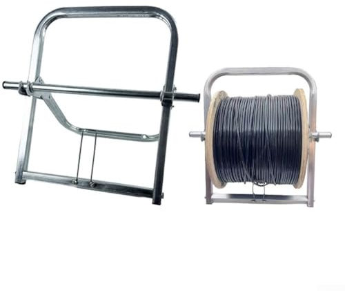 Bulevisiter Robuster Stahldraht-Spulenhalter, Kabeltrommeln, Spender, Organizer, 41 x 33 cm, Metall-Kabelaufbewahrungsregal für Elektrobedarf, Seile, Paracords