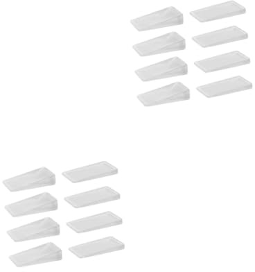 Operitacx 2 Sätze Keilförmiger Fußpolster Shim Abstandshalter Unterlage Wohnung Möbel Shils Tisch-nivellierscheiben Klare Unterlegscheiben Klare Tischplatten Nivellierblöcke Pvc 16 Stück * 2