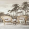 Monochrome Forest Trees Landscape - Custom Size Wall Murals Removable Large Photo Wallpaper for Living Room, Bedroom,Office（Self - Adhesive Wallcovering,No PVC