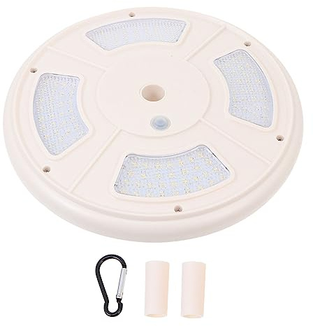 Toddmomy LED Solarleuchte für Fahnenmast mit 128 LEDs, 3, 6w Solarpanel | Abs Gehäuse, 2600mah Akku, Kabellos ohne Werkzeug, für Outdoor und Camping, Weiß