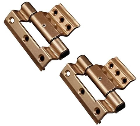 Bisagra de ventana de aleación de aluminio, 2 unidades, sin perforaciones, resistente, 45 kg, for marco de ventana abatible(Gold)