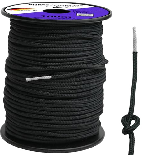 Dyneema Corde de 6 mm avec gaine en polyester au mètre 10 m à 100 m pour extérieur, bateau, escalade, camping, sport, voile, travaux des arbres, fabriquée en Allemagne (6 mm à 70 m (Lfm) sans bobine