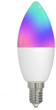 A2ZWORLD LED Lampe E14 C37 ZigBee 3.0, RGB+CCT, 6W, TUYA/Smart Life App-Steuerung, kompatibel mit Alexa, AC 90-250V, IP20