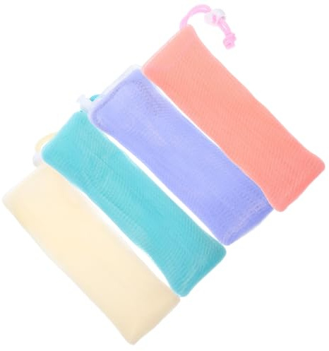 Gogogmee 4pièces Sachet à Savon Filet pour Savon Moussant Sac de Rangement de Toilette pour Salle de Bain