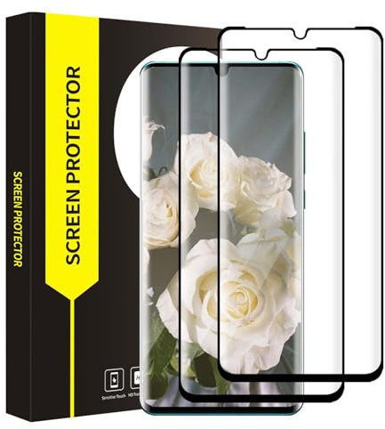 Cable Leader 2 Stück Schutzfolie für Panzerglas für Huawei P30 Pro Displayfolie, 9H Härte Schutzglas, Volle 3D-Abdeckung, Sensible Berührung, Blasenfrei, HD Klarsicht Huawei P30 Pro Displayschutzfolie