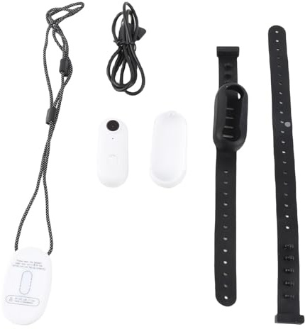 PolyGen Wearable Video Recorder with Magnetic Absorption, 8MP Photo 4K Pet Collar Camera with Loop Recording and WiFi Connect for Sports Vlogging (White)