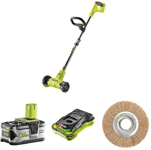 RY18PCA-0 Patio Cleaner with Wire Brush + RAC814 Wire Brush + 5Ah Battery & Charger