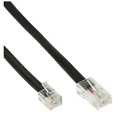 InLine 18863 câble de téléphone 3 m Noir - Cables de téléphone (3 m, RJ45, RJ11, Noir, Male connector / Male connector)