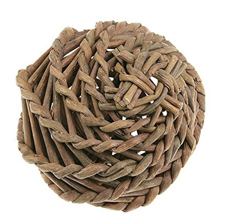 Happy Pet Small Natural Willow Ball for Small Animals Durable Fun Interactive Playing Nibbling Non Toxic Toy Easy to Use for Rats Mice Hamsters
