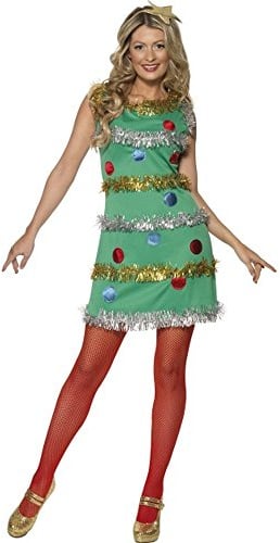 Smiffys Kostüm Weihnachtsbaum, Grün, mit Kleid und Stirnband