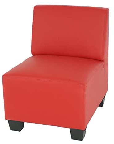 Modular Sessel ohne Armlehnen, Mittelteil Lyon, Kunstleder - rot