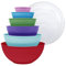 Gourmet Home Products 12 Piece Nested Polypropylene Mixing Bowl Food Storage Set with Lids, Deep Red (139813)
