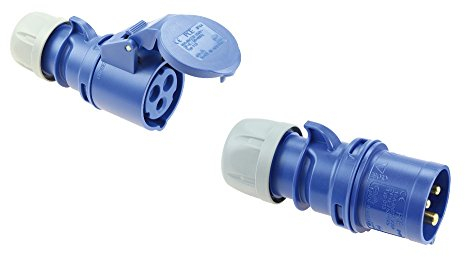 SET CEE Kupplung und Stecker 16A; 3-polig 6h 230 V Camping Caravan Industriequalität PCE