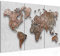 Runa Art Wandbilder Weltkarte 3D Effekt Bild XXL Büro Wohnzimmer Grau Braun Kontinente 120 x 80 cm 3 Teilig 107731c