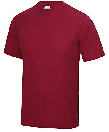 Just Cool Mens Performance Plain T-Shirt (XL) (Red hot Chilli)