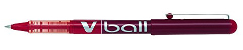 Pilot VB5V ball liquid ink rollerball pens pack of 6Red Fine Metal Pasteaa