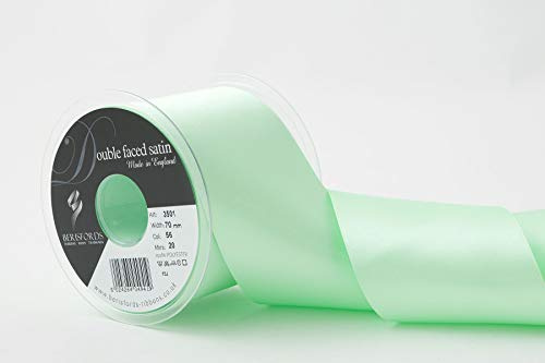 Berisfords Double Faced Satin Ribbon, Mint Green, 70 mm Width, 20 metre Length