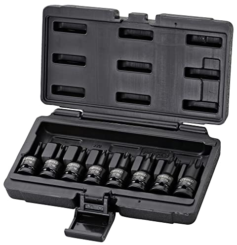 KS Tools 515.1107 Jeu de 8 pièces de douilles à chocs courtes torx