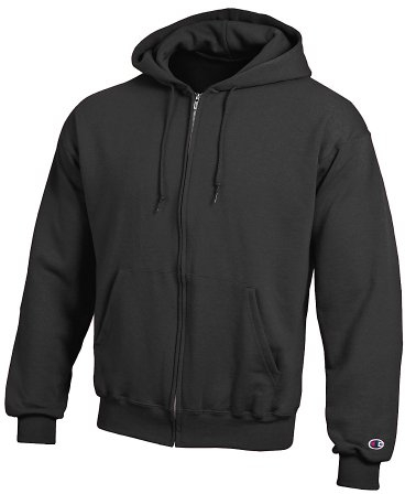 Champion Double Dry Action Fleece Full Zip Hood,Black,M
