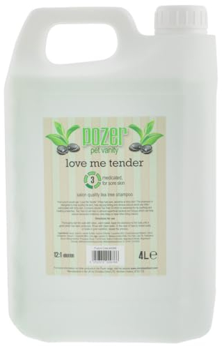 Pozer by Groom Professional Love Me Tender Dog Shampoo 4 Litre | Tea Tree Shampoo | Dog Shampoo for Itchy Skin
