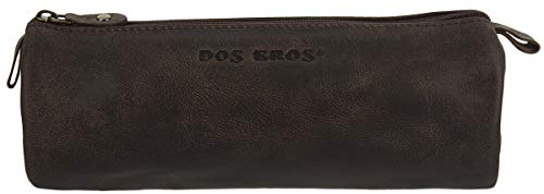 Dos Bros Leder Mäppchen Schlampermäppchen Federmäppchen Schulmäppchen Pencil Case Stift Etui rund DB-027-25