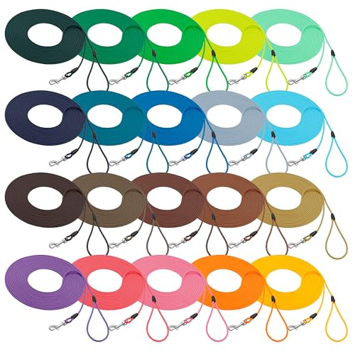 bio-leine Schleppleine aus runder Biothane | 3-20 Meter Länge | 20 Farben, Ø 6 mm, für kleine und große Hunde, schmutz- und Wasserabweisende Hundeleine Schleppleinen, 7,5 Meter - Babyblau